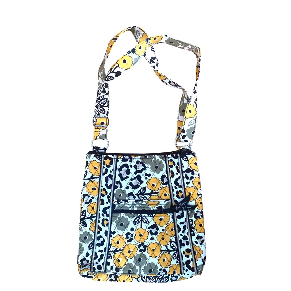Vera Bradley‎ Go wild retired Crossbody Bag Yellow Floral Leopard Wildflower